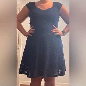 London Times Blue Lace Dress